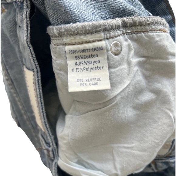 Khaki + Blue Daisy Cut Off Denim Shorts Women’s Juniors 3/26 Y2K Festival Jeans - Picture 7 of 10